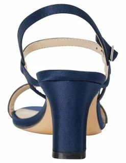 NINA Noela Navy Luster Satin Sandal -Deals Shoes Store 735445270 6 720x928