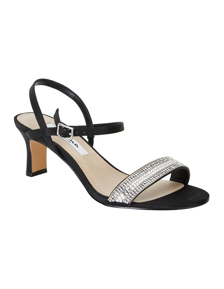 NINA Noela Black Satin Sandal 2 NINA Noela Black Satin Sandal - Image 2