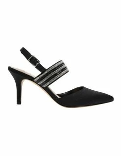 NINA Treena Black Luster Satin Pump