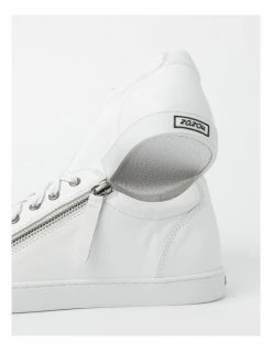 Zazou Zia White Leather Zip Up Sneaker -Deals Shoes Store 745424470 4 720x928