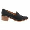 Zazou Aspen Black Leather Stacked Heel Loafer