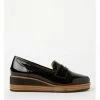 Zazou Boston Black Leather Wedged Loafer