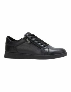 Hush Puppies Mimosa Black Leather Zip Up Sneaker -Deals Shoes Store 756278920 5 720x928