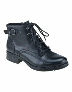 Planet Shoes Melanie 2 Black Combat Boot