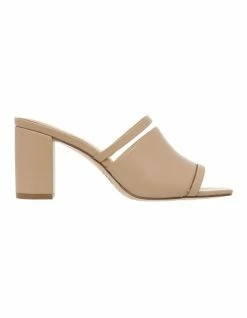 Piper Zoya Nude Leather Block Heel Sandal