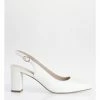 Basque Etta White Smooth Heeled Shoes