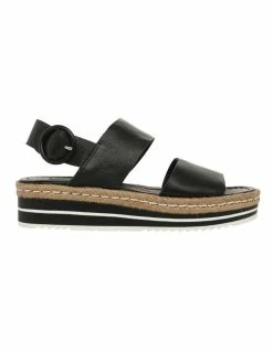 Zazou Aria Black Leather Platform Sandal