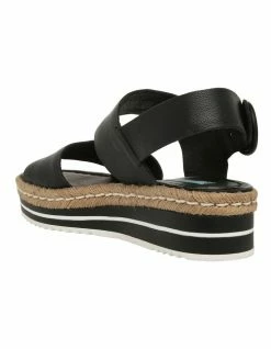 Zazou Aria Black Leather Platform Sandal -Deals Shoes Store 783256870 3 720x928