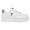 Windsor Smith Rich White/Rose Gold Leather Flatform Sneaker