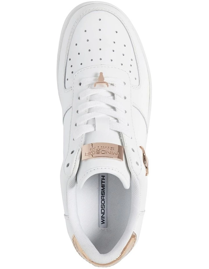 Windsor Smith Rich White/Rose Gold Leather Flatform Sneaker 2 Windsor Smith Rich White/Rose Gold Leather Flatform Sneaker - Image 2