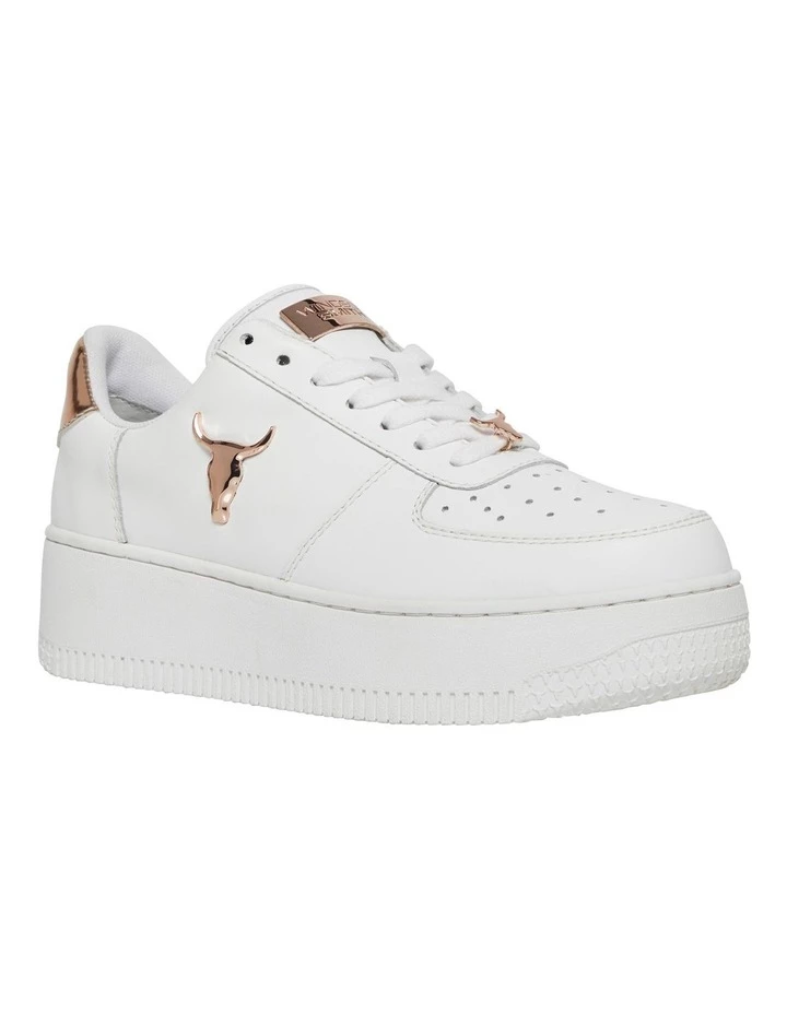 Windsor Smith Rich White/Rose Gold Leather Flatform Sneaker 3 Windsor Smith Rich White/Rose Gold Leather Flatform Sneaker - Image 3