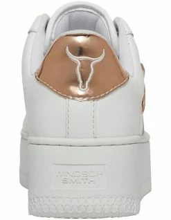 Windsor Smith Rich White/Rose Gold Leather Flatform Sneaker 9 Windsor Smith Rich White/Rose Gold Leather Flatform Sneaker -Deals Shoes Store 787893760 5 720x928
