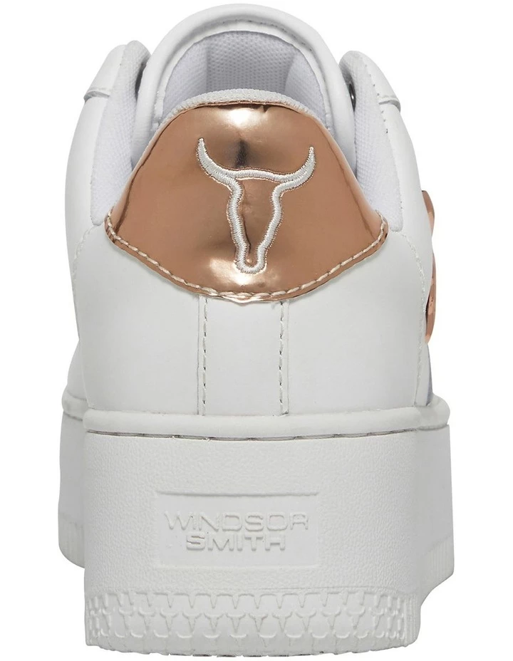 Windsor Smith Rich White/Rose Gold Leather Flatform Sneaker 5 Windsor Smith Rich White/Rose Gold Leather Flatform Sneaker - Image 5