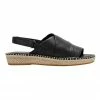 Hush Puppies Birch Black Leather Espadrille Flatform Sandal