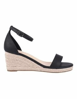 Verali Bobbie Black Softee Wedge Espadrille Sandal