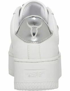 Windsor Smith Rich White/Silver Leather Flatform Sneaker -Deals Shoes Store 802621900 5 720x928