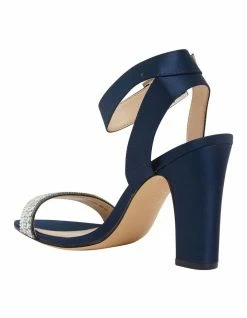 NINA Sharon Navy Satin Sandals -Deals Shoes Store 803721520 5 720x928