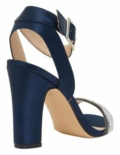 NINA Sharon Navy Satin Sandals -Deals Shoes Store 803721520 6 720x928
