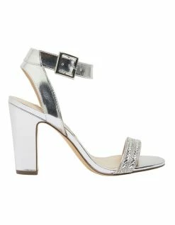 NINA Sharon Silver Metallic Foil Sandals