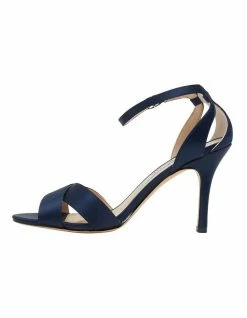 NINA Venus New Navy Satin Sandals -Deals Shoes Store 803721880 3 720x928