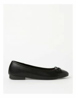 Miss Shop Robyn Black Low Heeled Flats