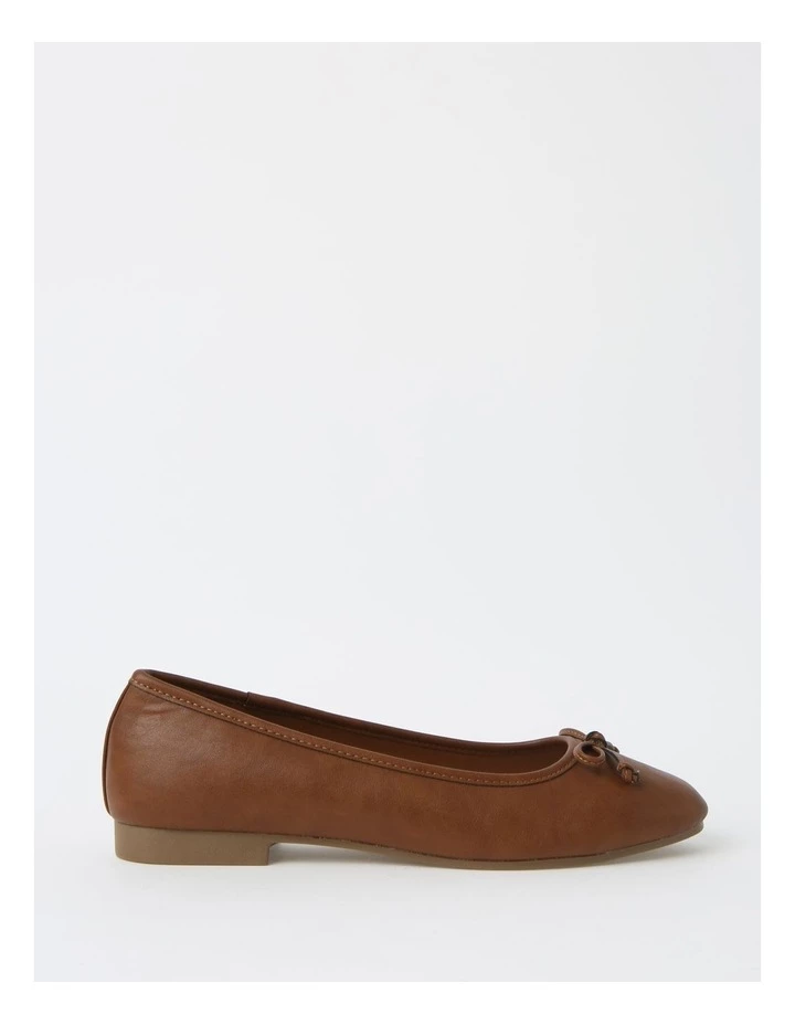 Miss Shop Robyn Tan Leather Low Heeled Flats 1 Miss Shop Robyn Tan Leather Low Heeled Flats