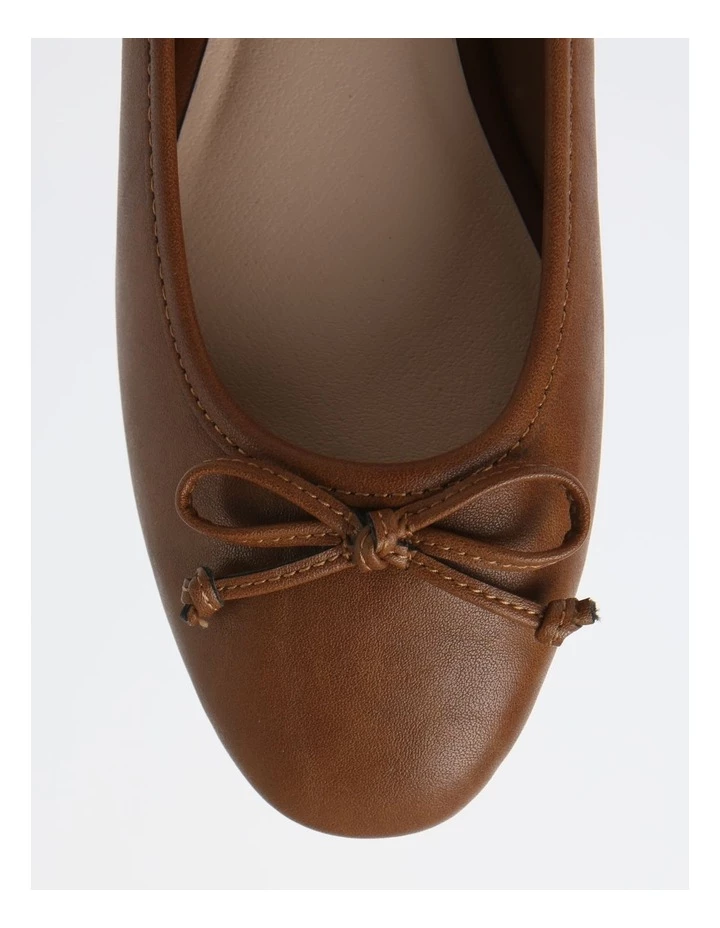 Miss Shop Robyn Tan Leather Low Heeled Flats 2 Miss Shop Robyn Tan Leather Low Heeled Flats - Image 2