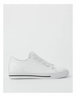Zazou Kiss White Leather Slip-on Sneaker