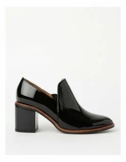 Zazou Soho Black Block Heel Loafer