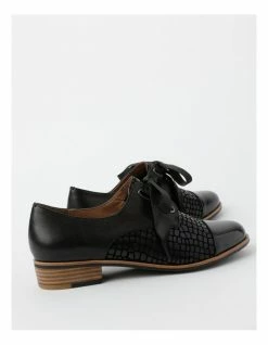 Zazou Avril Black Lace-Up Brogues -Deals Shoes Store 816395590 5 1 720x928