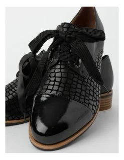 Zazou Avril Black Lace-Up Brogues -Deals Shoes Store 816395590 6 720x928