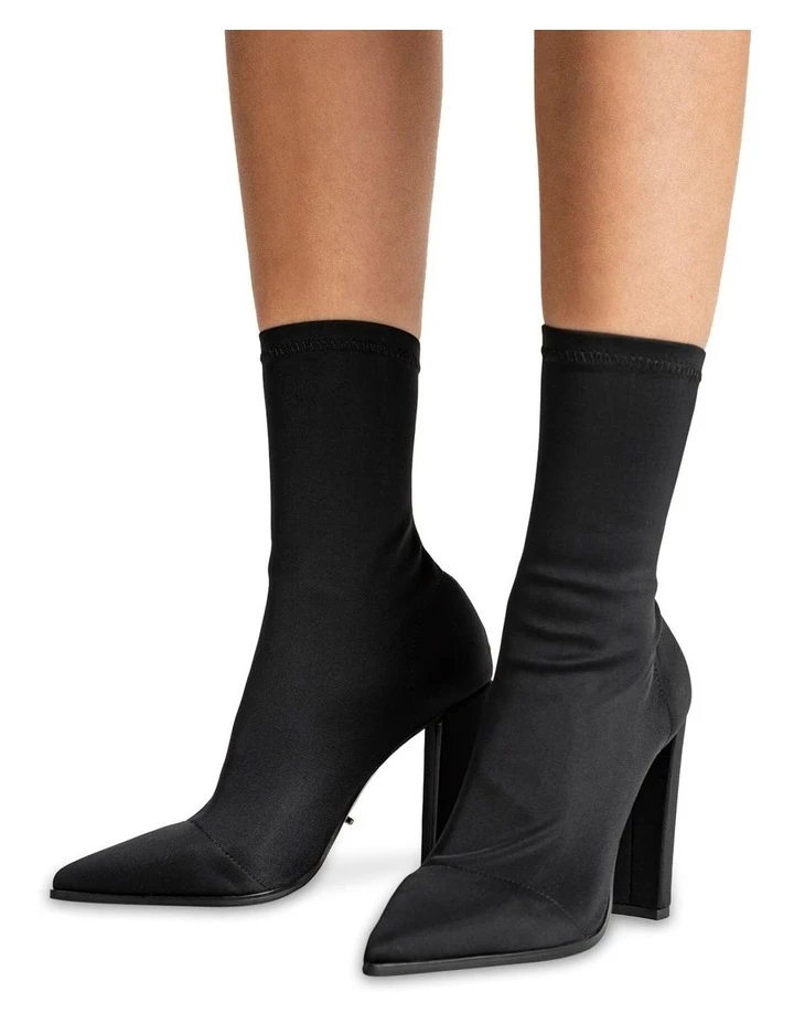 Tony Bianco Lila Black Lycra Ankle Boots 2 Tony Bianco Lila Black Lycra Ankle Boots - Image 2