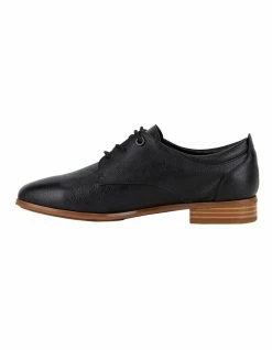 Hush Puppies Luciana Black Leather Lace-Up Oxford Shoes -Deals Shoes Store 824759830 5 720x928