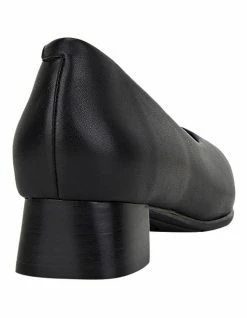 Hush Puppies The Low Square Black Leather Heeled Shoes -Deals Shoes Store 824759920 4 720x928