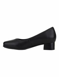 Hush Puppies The Low Square Black Leather Heeled Shoes -Deals Shoes Store 824759920 5 720x928