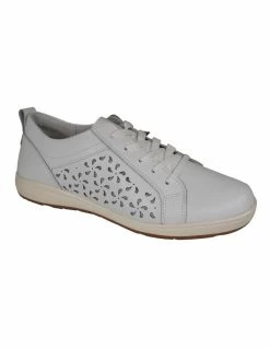 Planet Shoes Whirl White Leather Lace-Up Sneaker