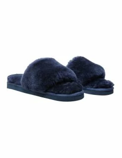 Hush Puppies Lust Midnight Lambswool Slides Slipper -Deals Shoes Store 825761170 7 720x928