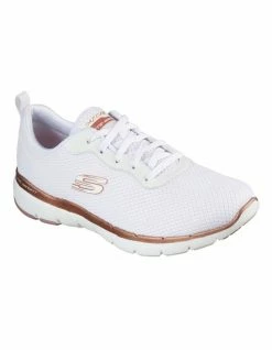 Skechers Flex Appeal 3.0 First Insight White Mesh Lace-Up Sneaker