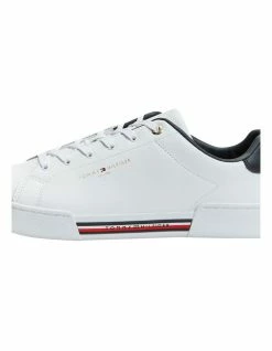 Tommy Hilfiger Stripe Insert White Leather Lace-Up Sneaker 6 Tommy Hilfiger Stripe Insert White Leather Lace-Up Sneaker -Deals Shoes Store 826971760 3 1 720x928