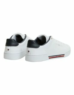 Tommy Hilfiger Stripe Insert White Leather Lace-Up Sneaker 7 Tommy Hilfiger Stripe Insert White Leather Lace-Up Sneaker -Deals Shoes Store 826971760 4 720x928