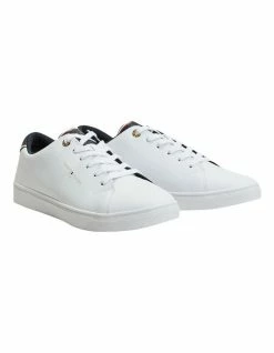 Tommy Hilfiger Easy White Leather Lace-Up Sneaker White