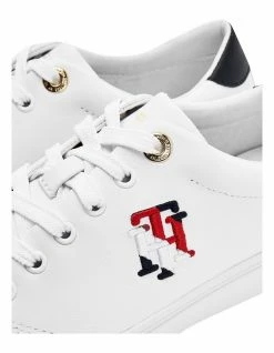 Tommy Hilfiger Monogram Casual White Leather Lace-Up Sneaker -Deals Shoes Store 826971940 3 720x928