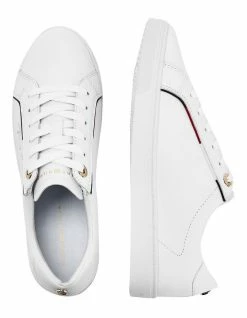 Tommy Hilfiger Signature White Leather Lace-Up Sneaker -Deals Shoes Store 826972210 4 720x928