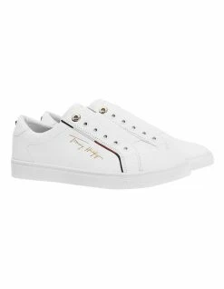 Tommy Hilfiger Cupsole White Leather Slip-on Sneaker