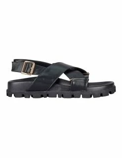 St. Sana Kamala Black Wedge Sandal