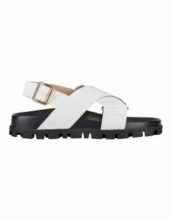 St. Sana Kamala White Wedge Sandal