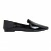 Sandler Liana Black Crinkle Patent Flat Shoes
