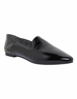 Sandler Liana Black Crinkle Patent Flat Shoes -Deals Shoes Store 827584840 2 720x928
