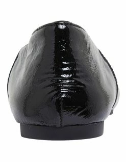 Sandler Liana Black Crinkle Patent Flat Shoes -Deals Shoes Store 827584840 5 720x928