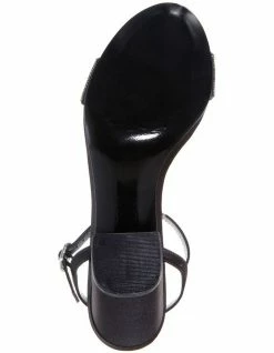 NINA Haven Black Luster Satin Sandals -Deals Shoes Store 827670430 4 720x928